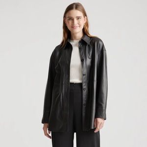 NWT Quince 100% Leather Shirt Jacket